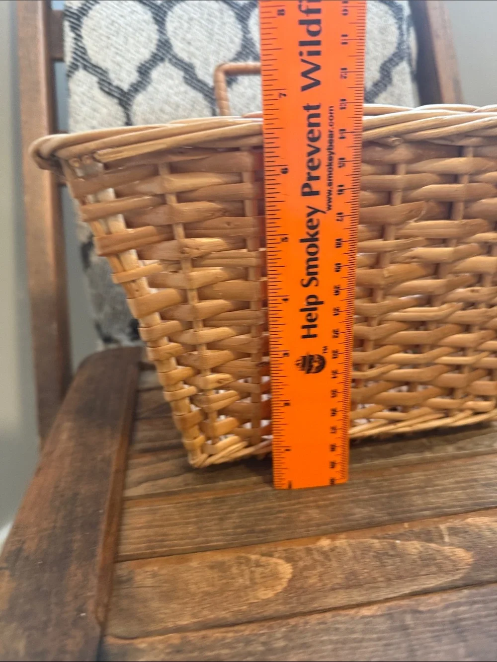 Woven Wicker Basket With Handle Natural Storage Basket Farmhouse Decor Cottage